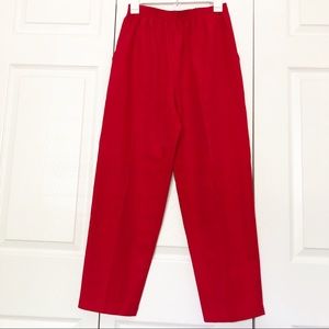 Briggs Petite Red High Rise Elastic Waistband Pants